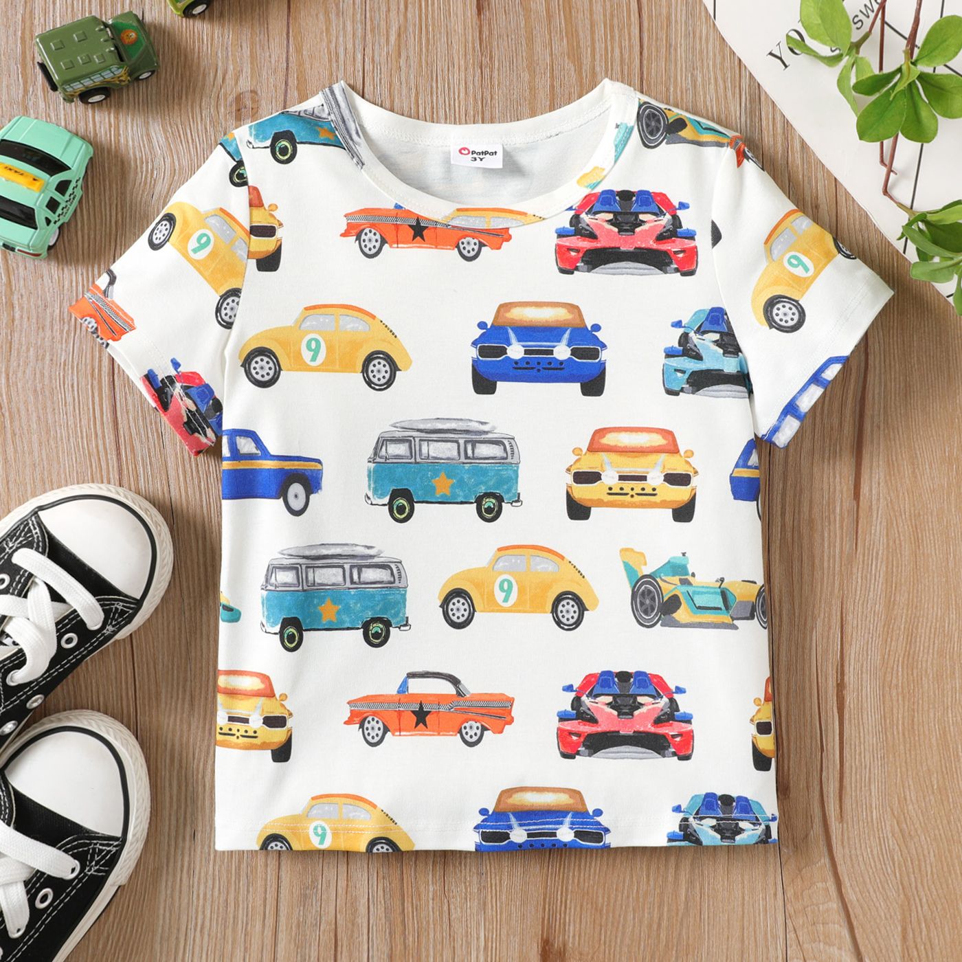 

Toddler Boy Vehicle Car Print Short-sleeve Tee