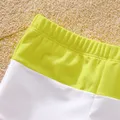 Family Matching Color Block Criss Cross Front One-piece Swimsuit or Swim Trunks Shorts  image 4