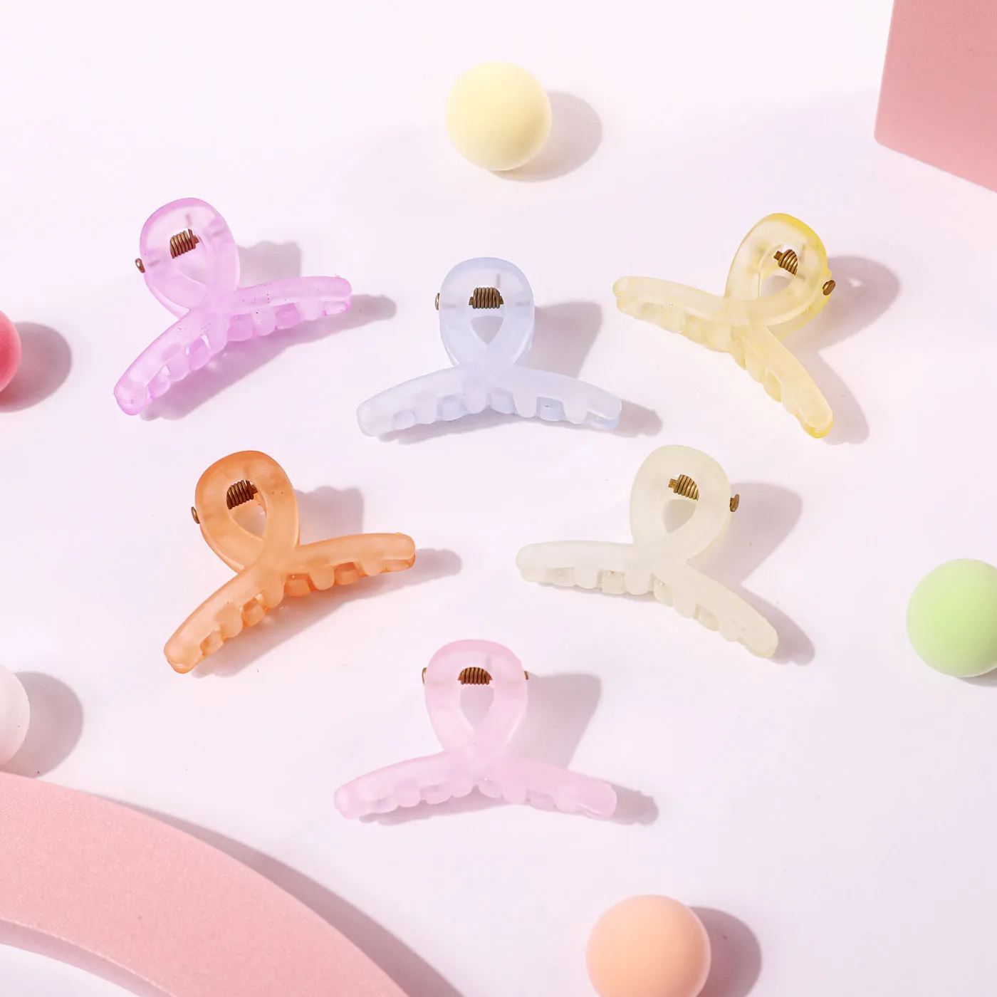 6-pack Solid Mini Hair Claw for Girls  image 2