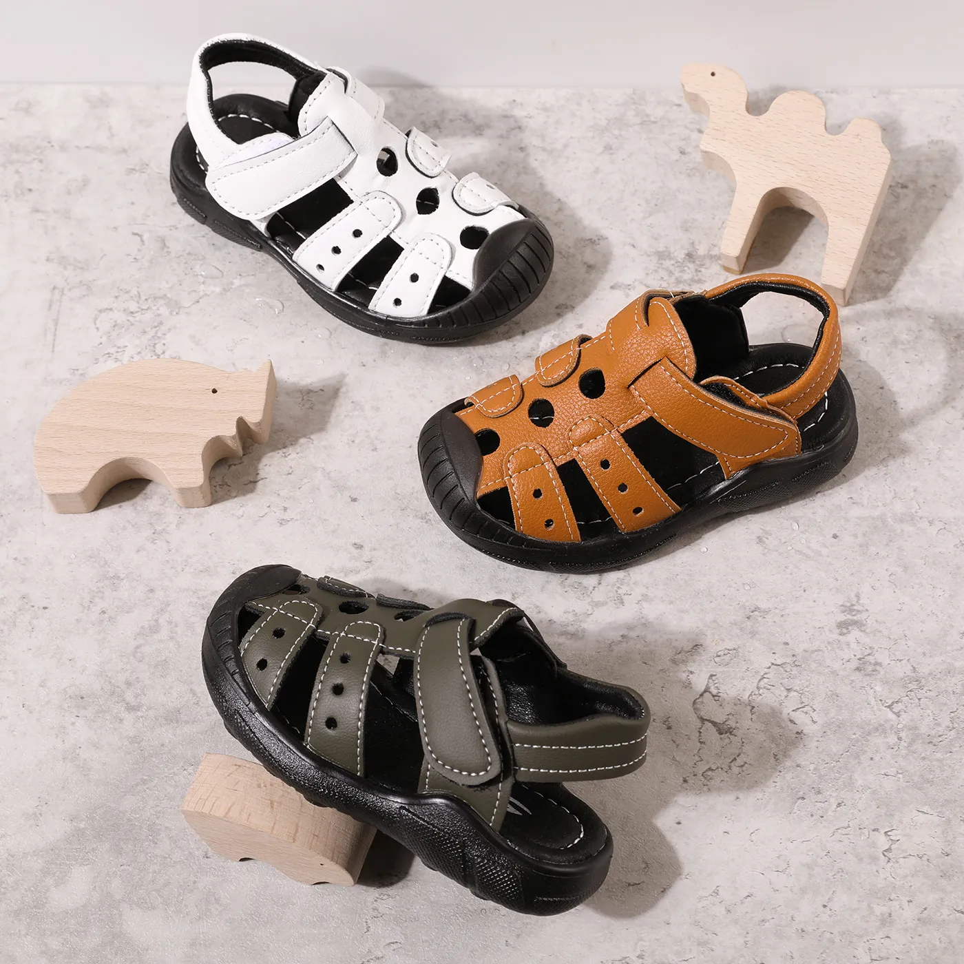 Toddler/Kid Non-slip Soft Sole Velcro Solid Sandals