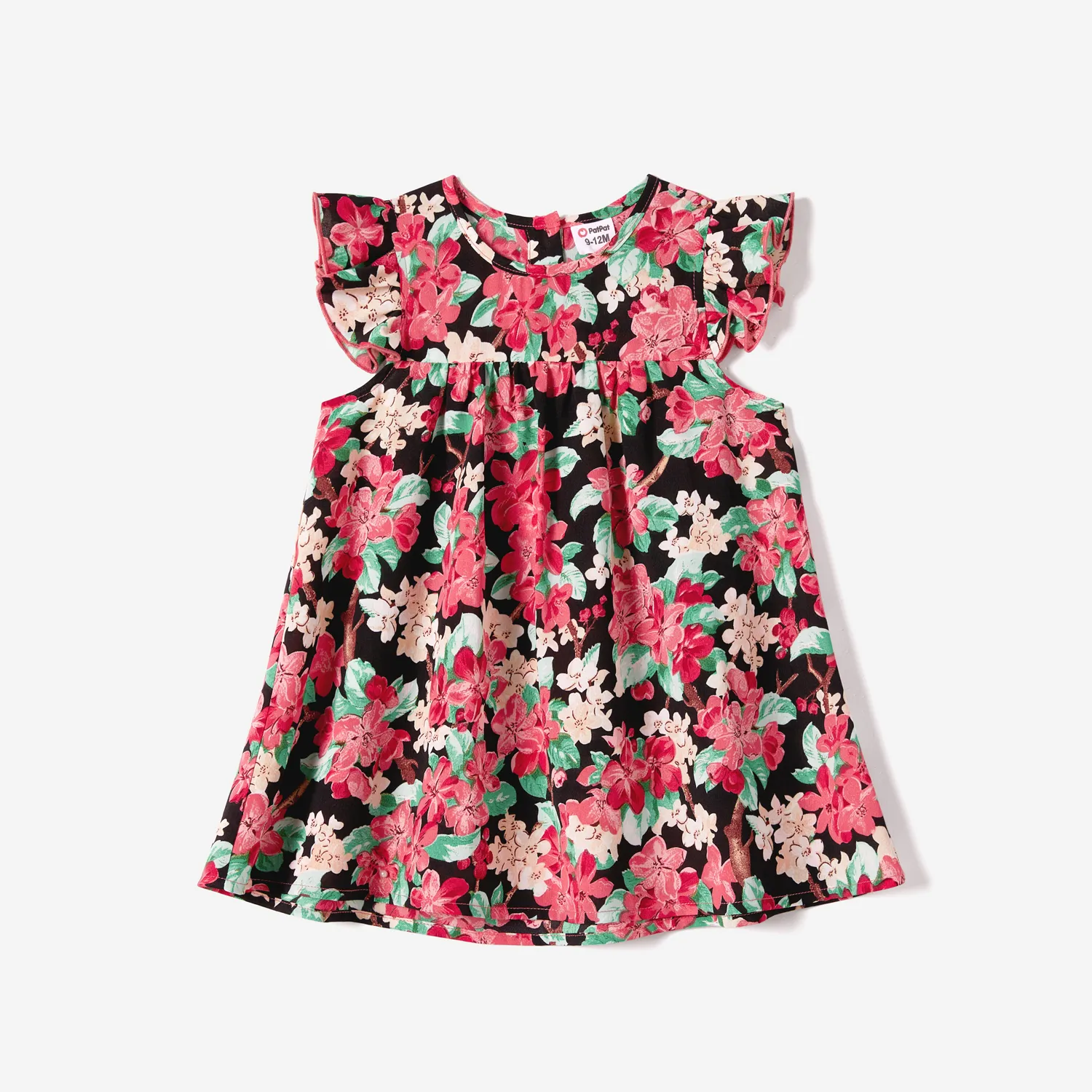 Family Matching Allover Floral Print Ruffled Wrap Knot Side Cami Dresses and Short-sleeve T-shirts Sets  image 2