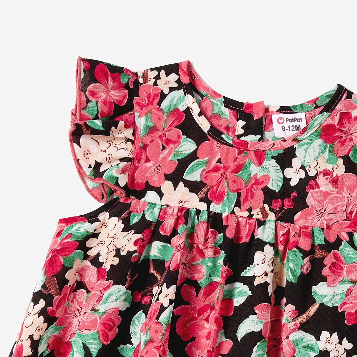 Family Matching Allover Floral Print Ruffled Wrap Knot Side Cami Dresses and Short-sleeve T-shirts Sets  image 3