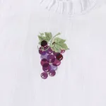 2pcs Kid Girl 100% Cotton Grape Graphic Ruffled Top and Solid Shorts Set  image 6