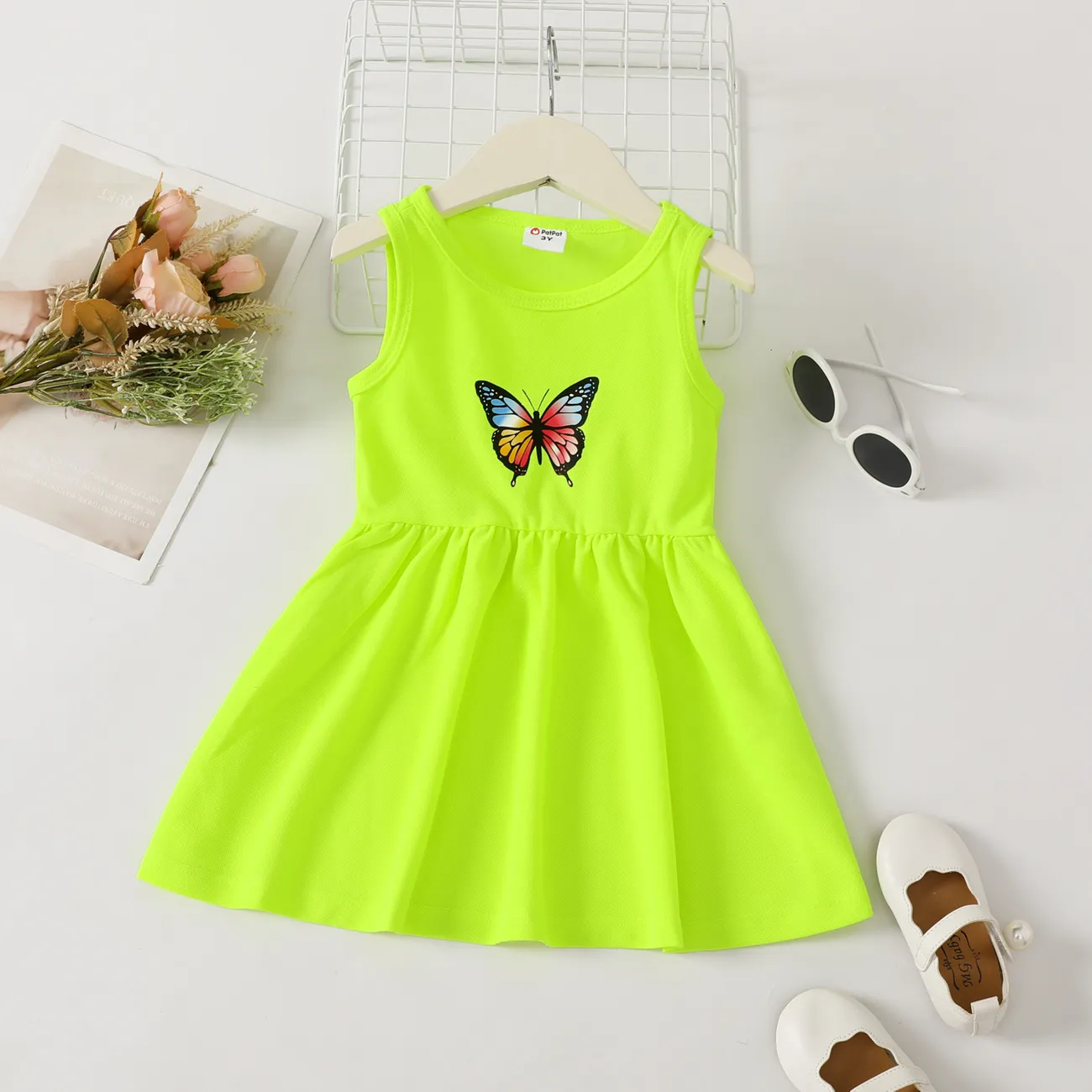 Toddler Girl Butterfly Print Tank Dress