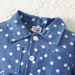 Baby Girl/Boy 100% Cotton Polka Dots Bow Front Short-sleeve Shirt Jumpsuit  image 4