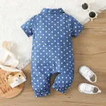 Baby Girl/Boy 100% Cotton Polka Dots Bow Front Short-sleeve Shirt Jumpsuit  image 2