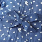 Baby Girl/Boy 100% Cotton Polka Dots Bow Front Short-sleeve Shirt Jumpsuit  image 3