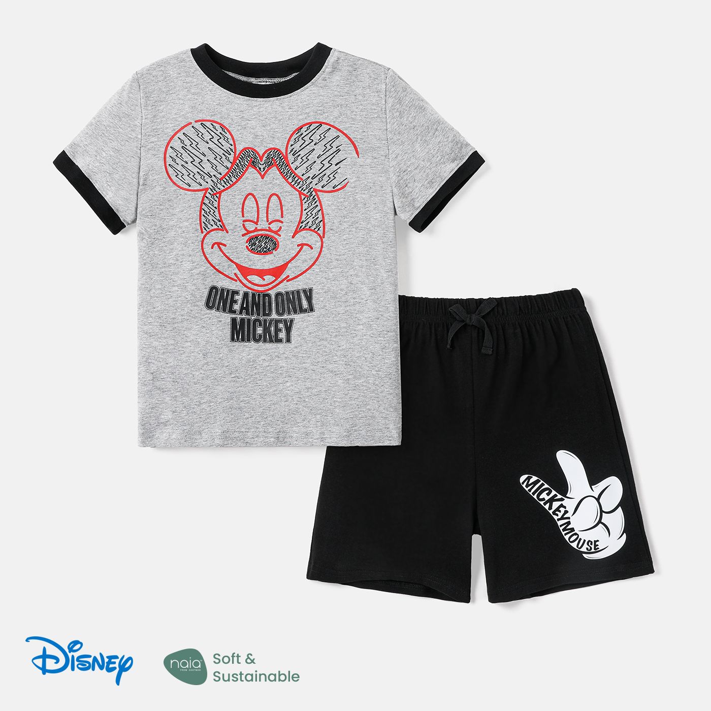 Disney Mickey And Friends Kid Boy 2pcs Character Print Naiaâ¢ Short-sleeve Tee And Shorts Set
