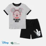 Disney Mickey and Friends Kid Boy 2pcs Character Print Naia™ Short-sleeve Tee and Shorts Set Flecked Grey