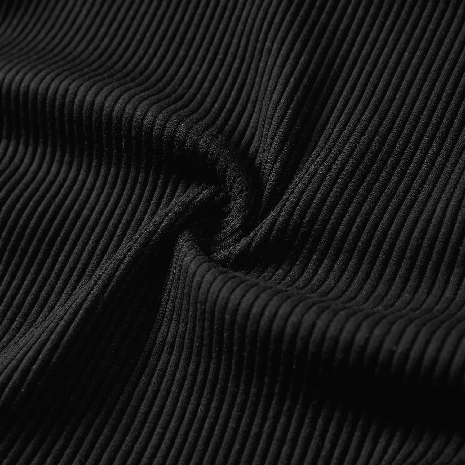 Mommy and Me Black Drawstring Ruched Side Short-sleeve Cotton Ribbed Dresses Black image 3