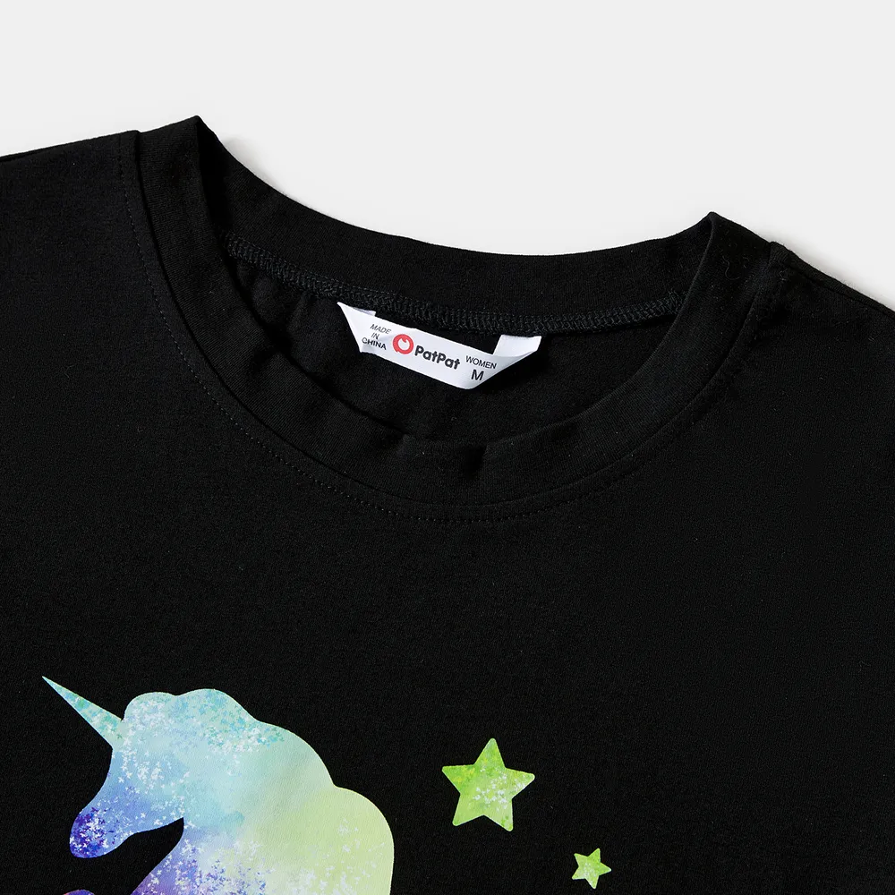 Mommy and Me Unicorn & Letter Print Short-sleeve Cotton Tee  big image 12