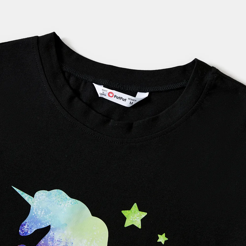 Mommy and Me Unicorn & Letter Print Short-sleeve Cotton Tee big image 12