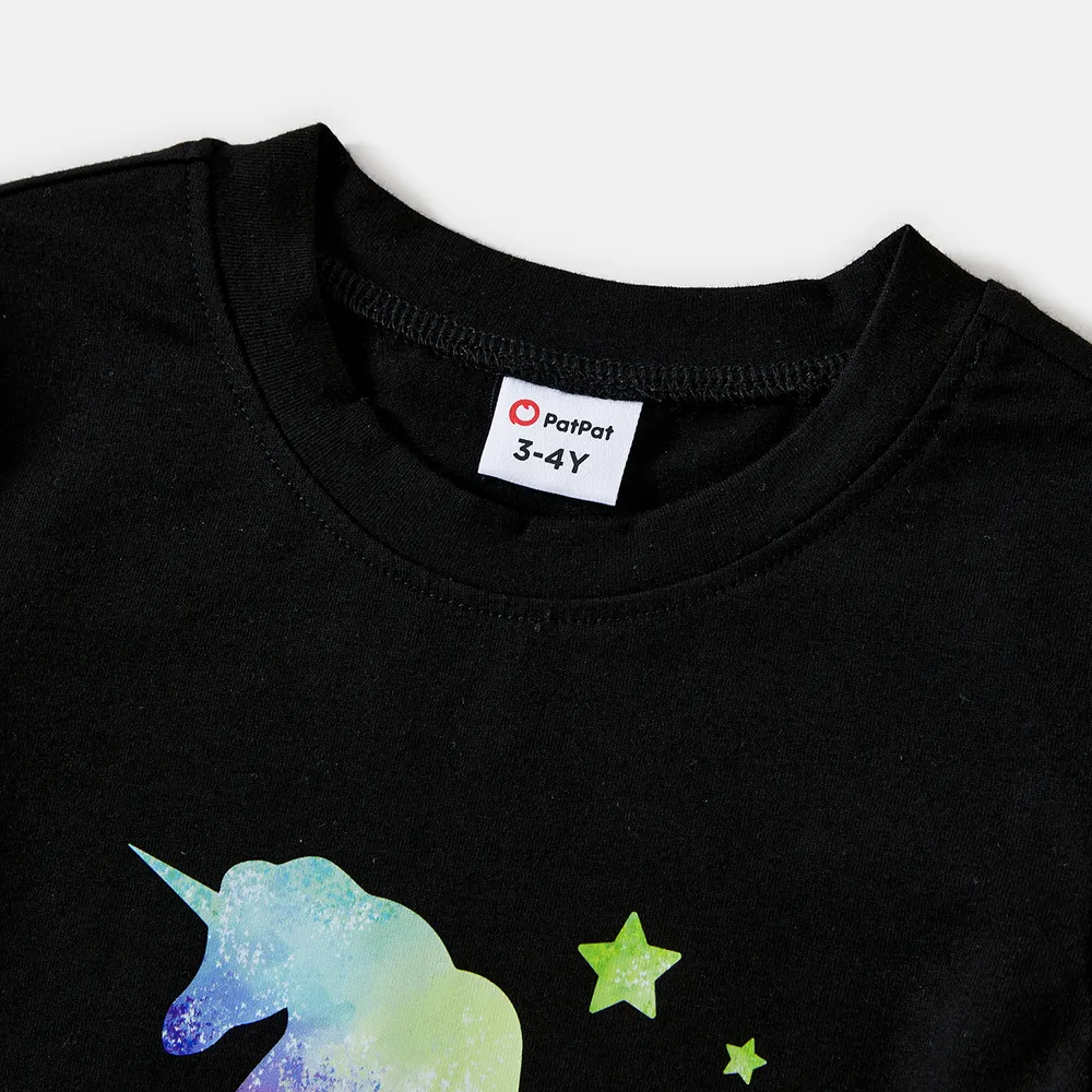 Mommy and Me Unicorn & Letter Print Short-sleeve Cotton Tee big image 8