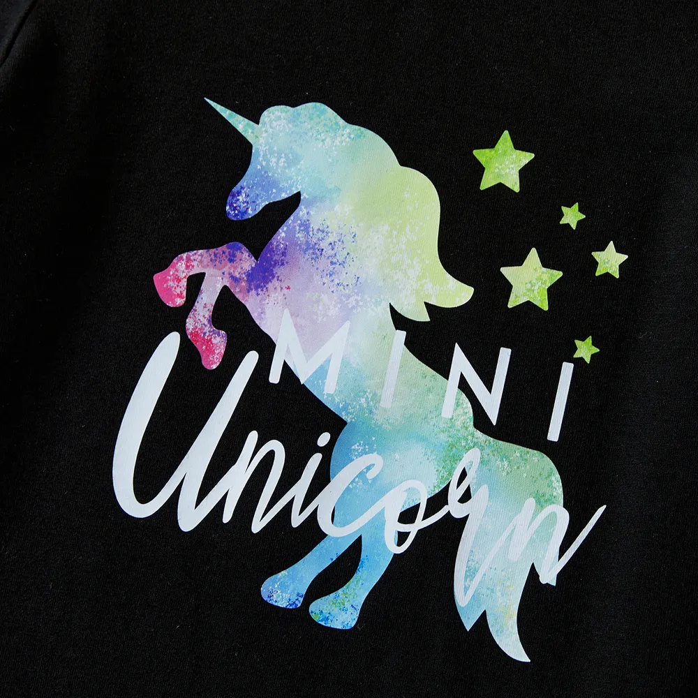 Mommy and Me Unicorn & Letter Print Short-sleeve Cotton Tee big image 3