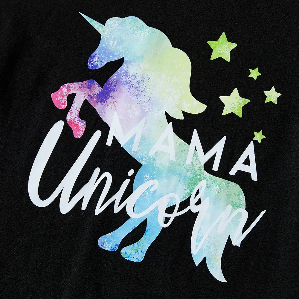 Mommy and Me Unicorn & Letter Print Short-sleeve Cotton Tee  big image 11
