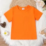 Niño pequeño Chica Informal Manga corta Camiseta naranja