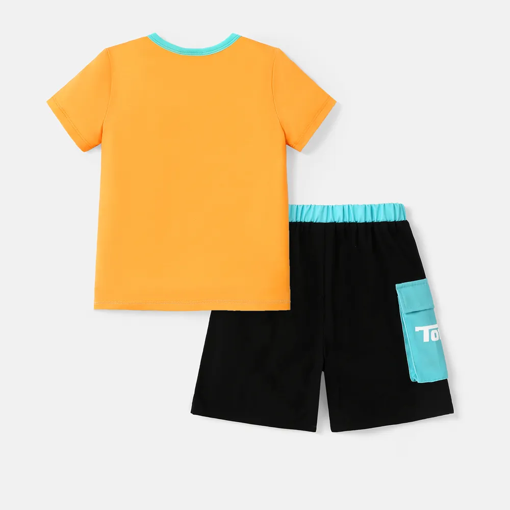 Tonka Toddler Boy 2pcs Naia™ Character Print Short-sleeve Top and 100% Cotton Shorts Set big image 2