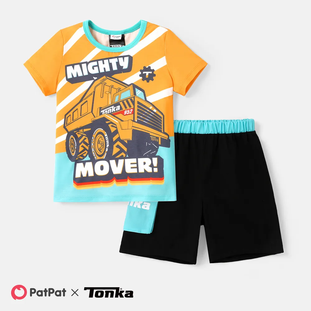 Tonka Toddler Boy 2pcs Naia™ Character Print Short-sleeve Top and 100% Cotton Shorts Set  big image 1
