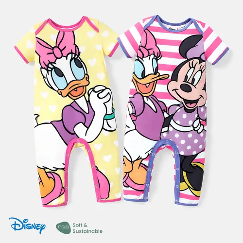 Disney Mickey and Friends Baby Girl/Boy Naia™ Character Print Short-sleeve Jumpsuit