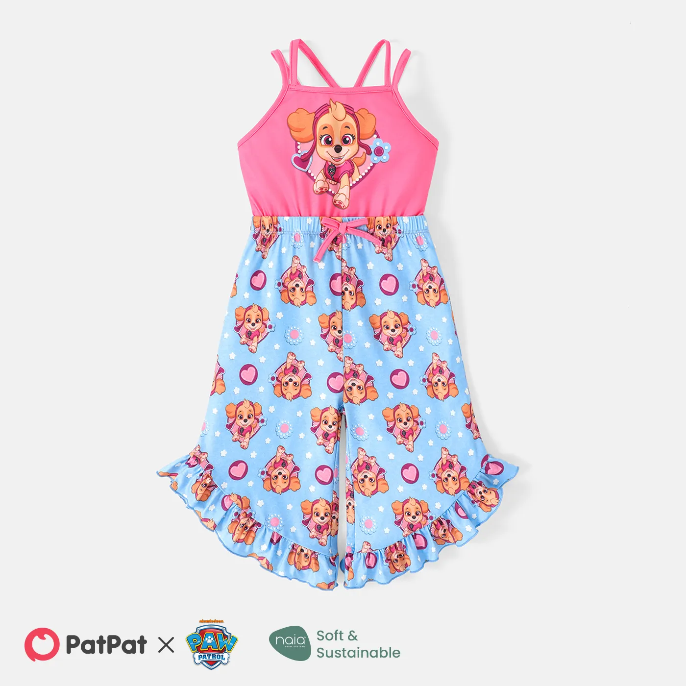 

PAW Patrol Toddler Girl Naia™ Character Print Ruffle Hem Slip Jumpsuit