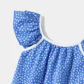 Family Matching Dots Pattern Belted Ruffle-sleeve Dresses and Colorblock T-shirts Sets  image 3