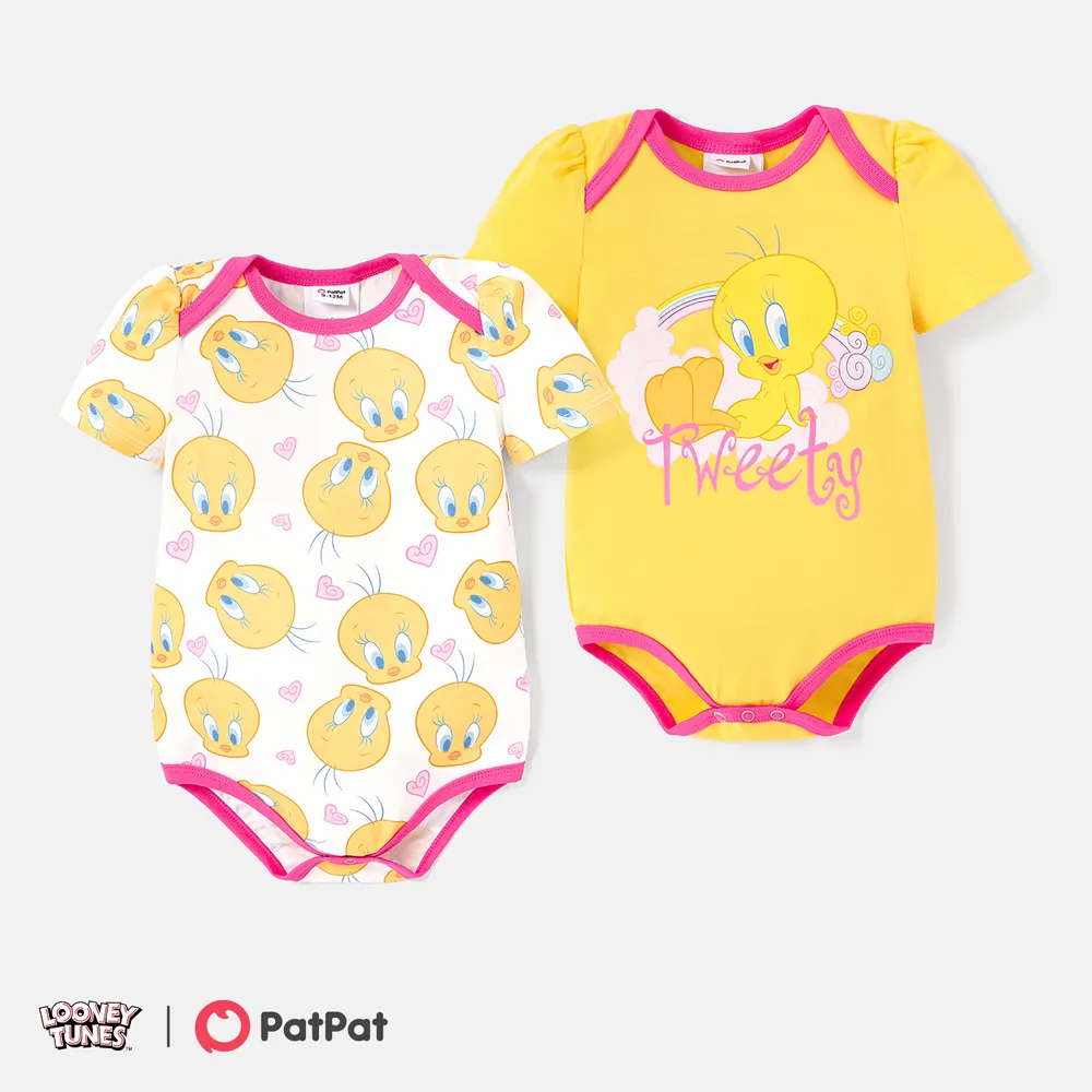 Looney Tunes Baby Girl Naia™ Character Print Short-sleeve Romper big image 2