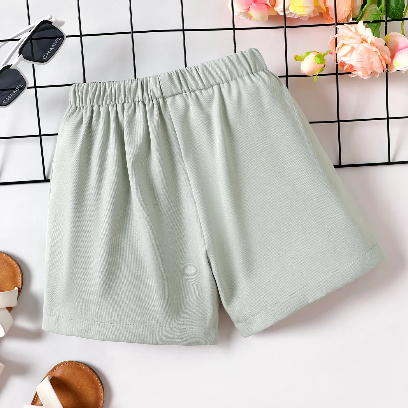 Kid Girl Button Up Front Solid Shorts  image 3