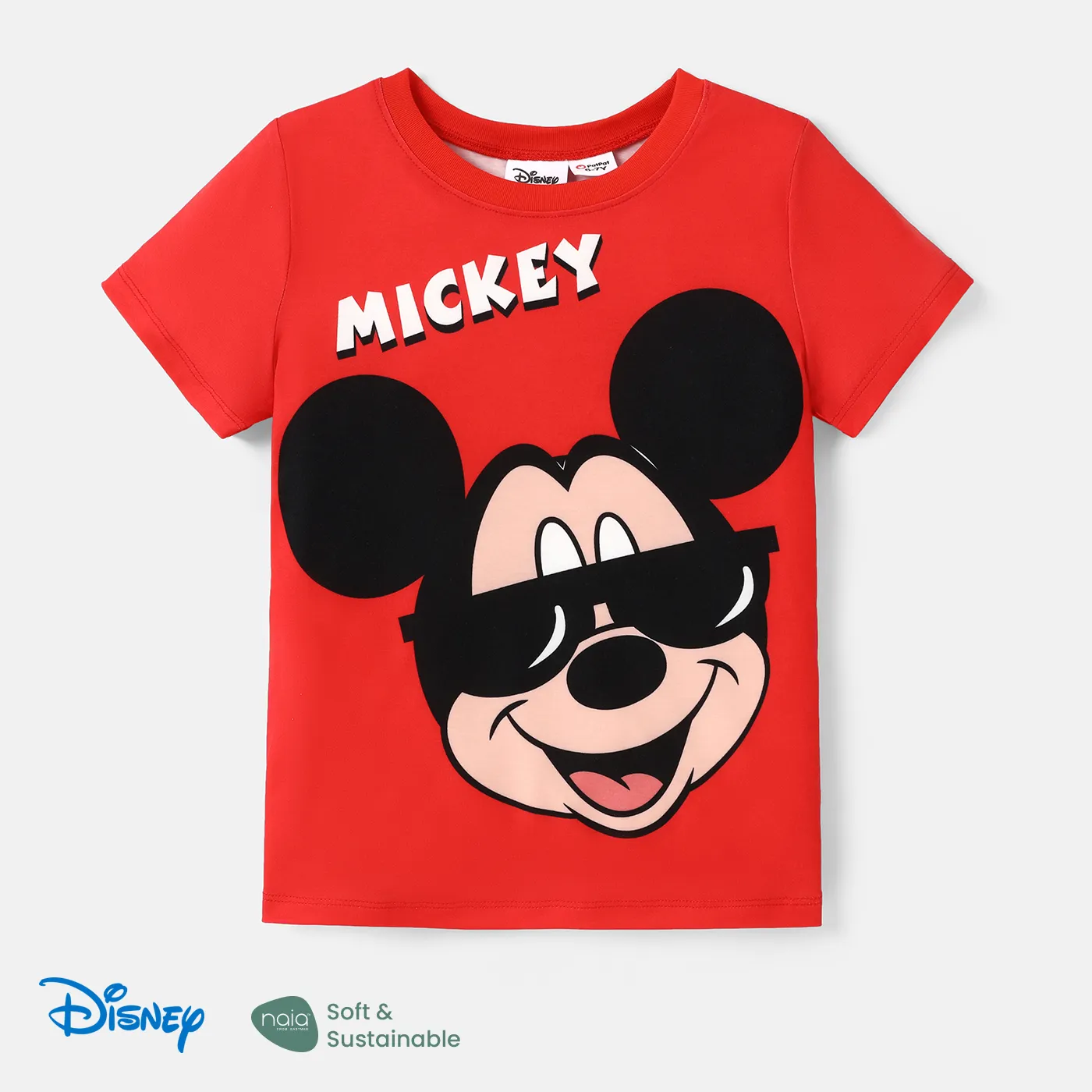 Disney Mickey and Friends Toddler/Kid Girl/Boy Naia™ Character Print Short-sleeve Tee Red