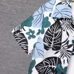 3pcs Kid Boy Tropical Plant Print Short-sleeve Shirt & Top & Solid Shorts Set  image 5