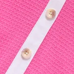 2pcs Kid Girl Waffle Button Decor Long-sleeve Top and Skirt Set   image 6