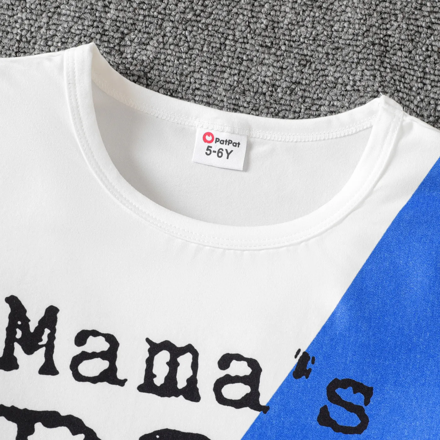 2pcs Kid Boy Letter Print Two Tone Tee and Shorts Set  image 2