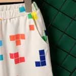 2pcs Kid Boy Tetris Print Long-sleeve Top and Shorts Set   image 2