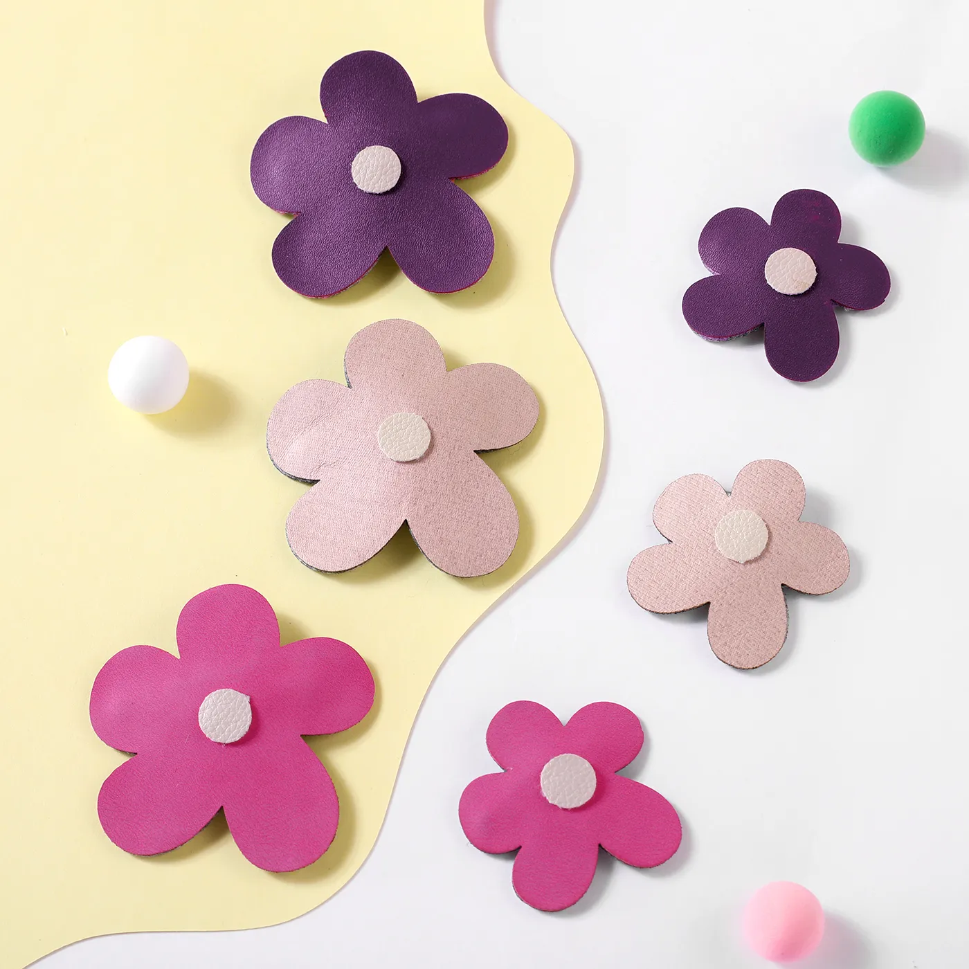 2-pack flor padrão bonito grampos de cabelo para mamãe e eu Multicolorido