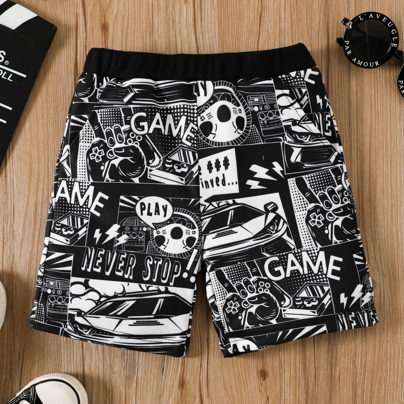 Toddler Boy Game Racing Print Shorts 