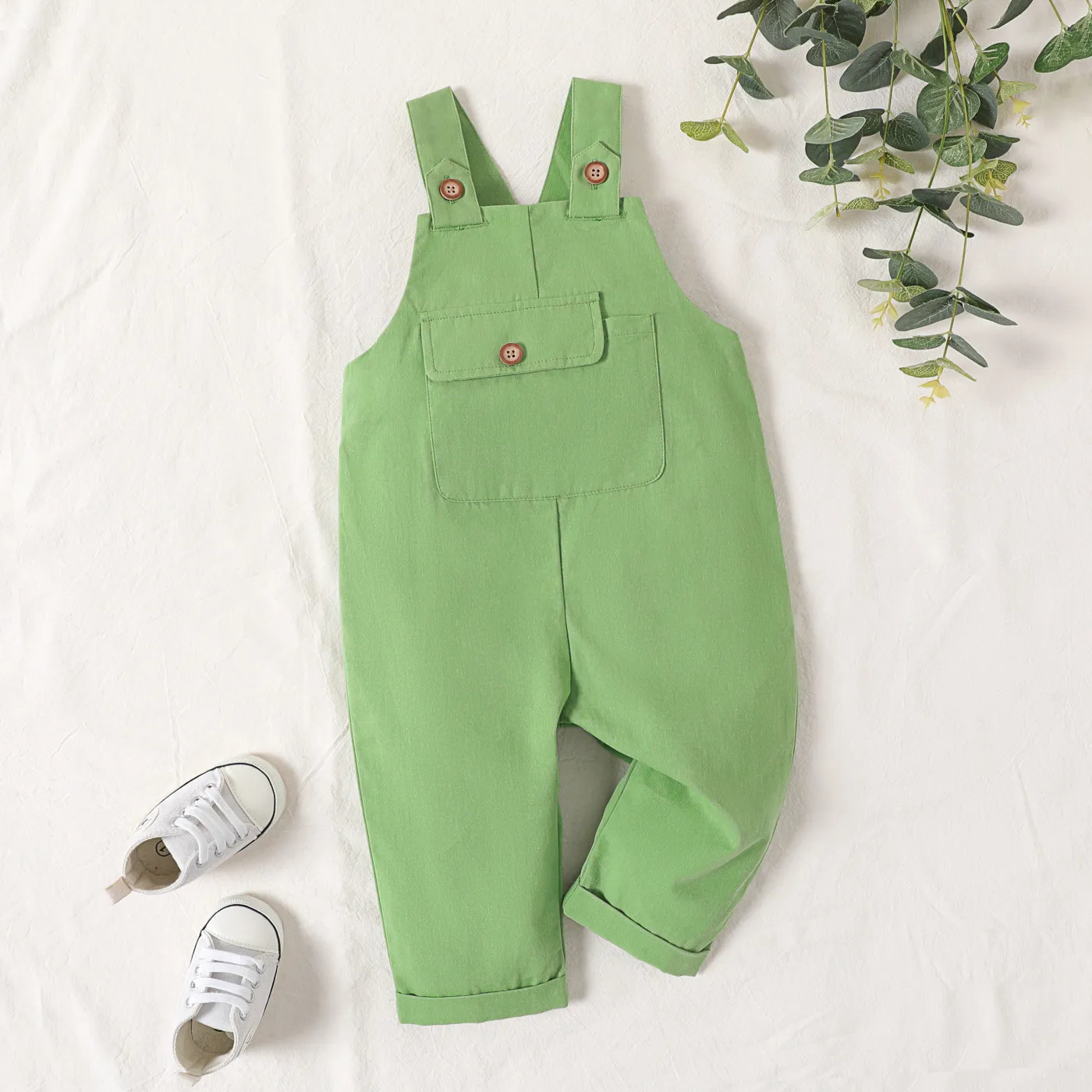 

Baby Boy 100% Cotton Patch Pocket Cami Jumpsuit