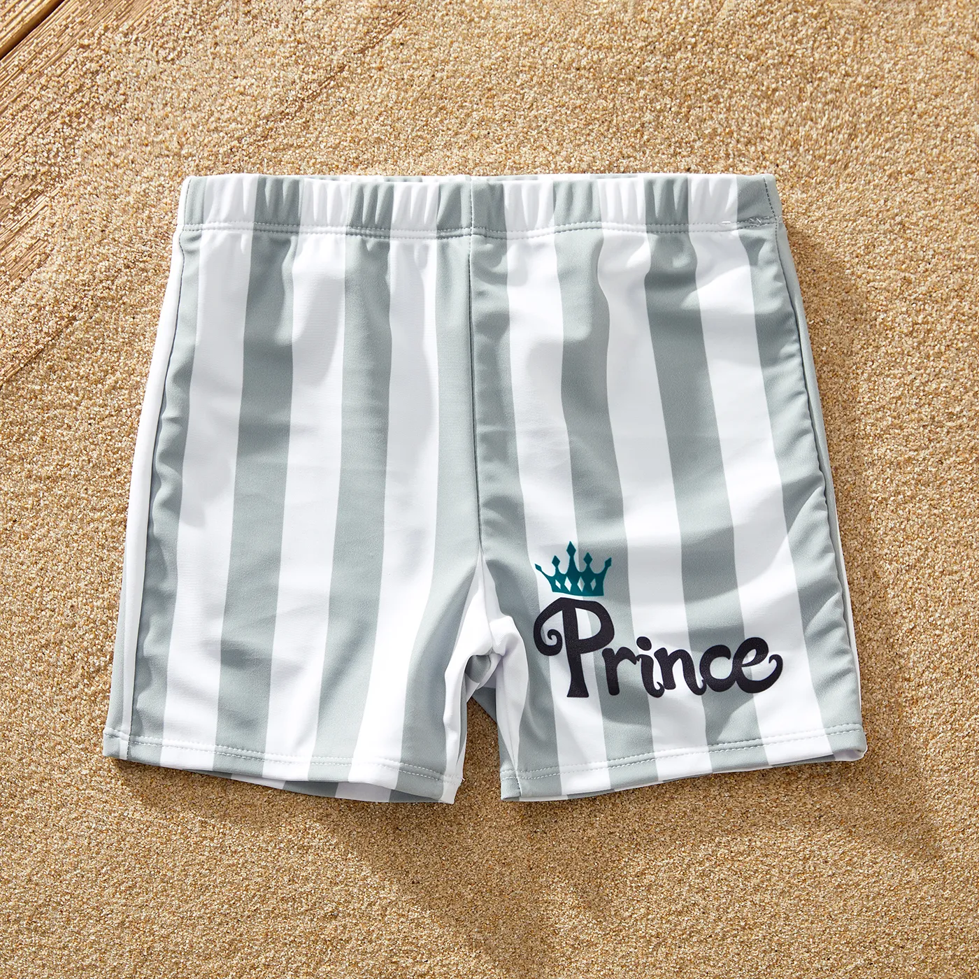 Family Matching Polka Dots Knot Front Ruffled One-piece Swimsuit or Stripe Swim Trunks Shorts  image 1