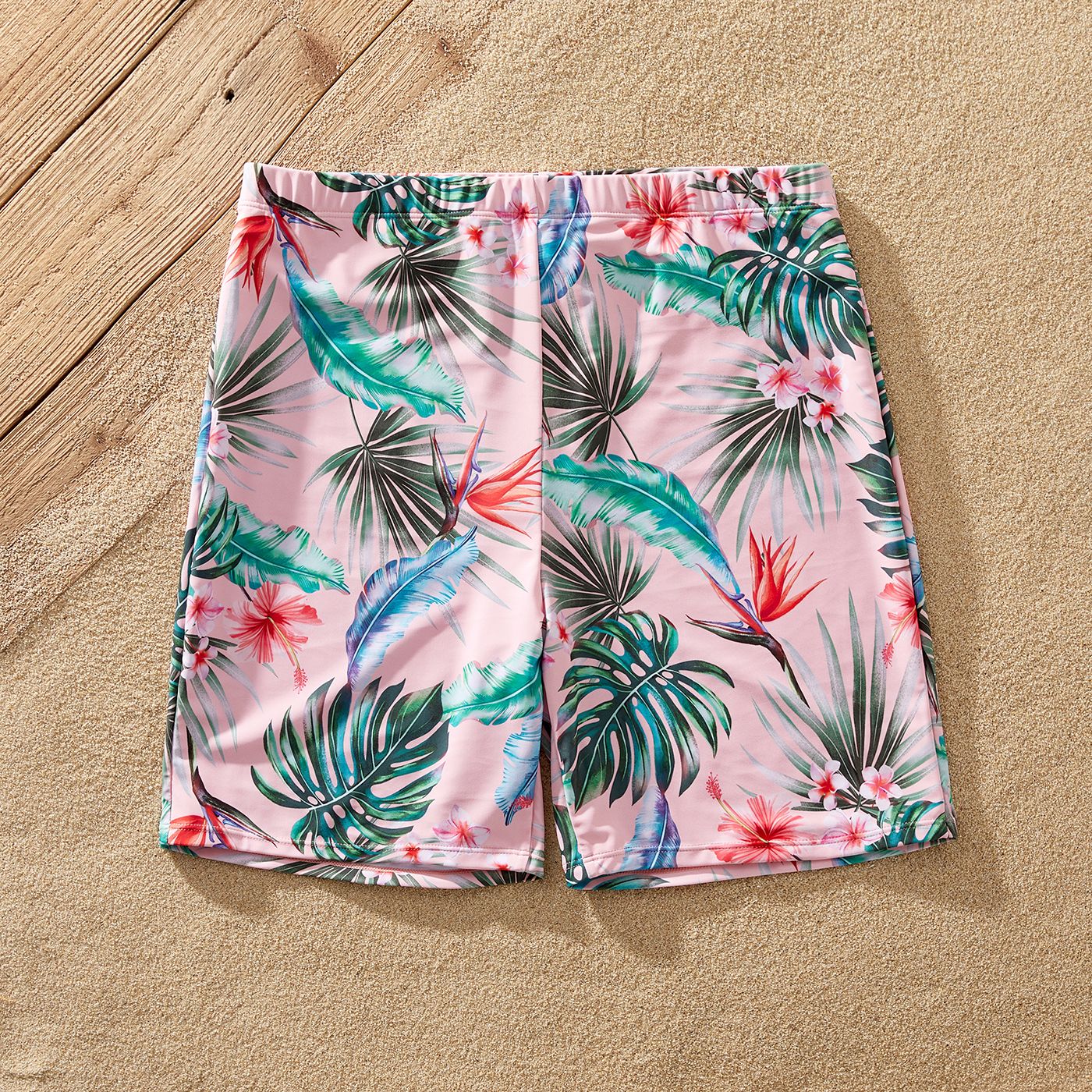 Family Matching Floral Print Ruffled One-piece Swimsuit Or Swim Trunks Shorts