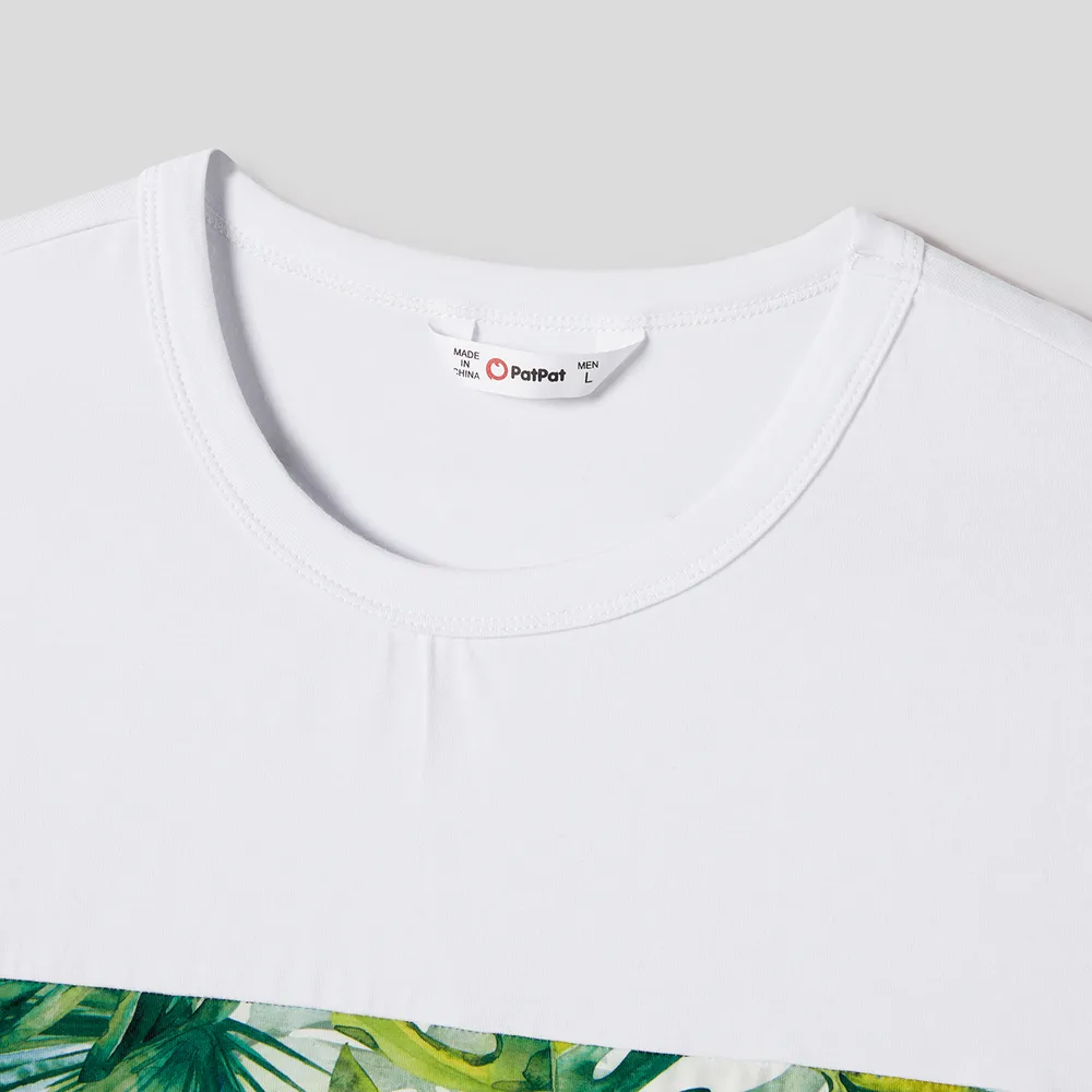 Family Matching Allover Plant Print Belted Tank Dresses and Short-sleeve T-shirts Sets big image 20