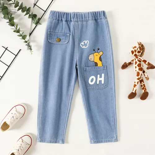 Toddler Boy Giraffe Graphic Pocket Jeans