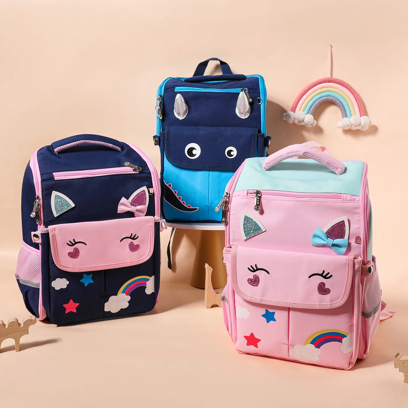 Toddler/Kid Unicorn Pattern Primary School Students' Spine Protection and Load-reducing Backpack