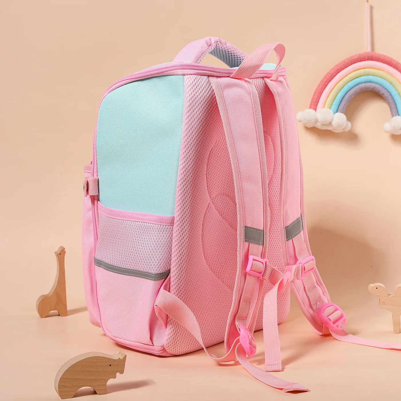Toddler/Kid Unicorn Pattern Primary School Students' Spine Protection and Load-reducing Backpack Pink image 2