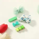 5-pack Toddler/Kid Girl Korean Sweet Candy Color Mesh Bow Knot Headband Green image 3