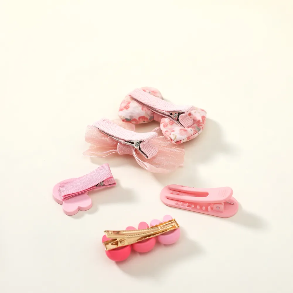 5-pack Toddler/Kid Girl Korean Sweet Candy Color Mesh Bow Knot Headband  big image 6