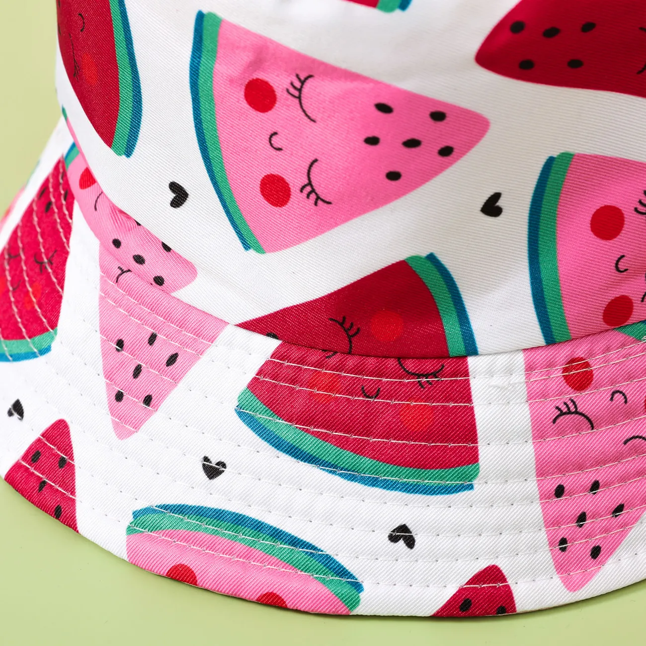 Toddler/Kid Girl Watermelon Floral Print Reversible Bucket Hat Red big image 1