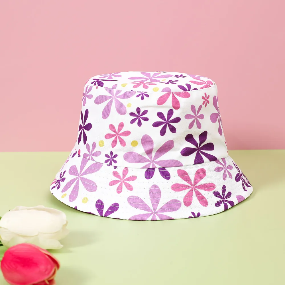 Toddler/Kid Girl Watermelon Floral Print Reversible Bucket Hat big image 2