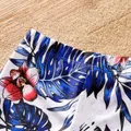 Family Matching Plant Floral Print Crisscross Front One-piece Swimsuit or Swim Trunks Shorts / Open Front Kimono  image 5