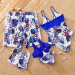 Family Matching Plant Floral Print Crisscross Front One-piece Swimsuit or Swim Trunks Shorts  image 3