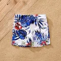 Family Matching Plant Floral Print Crisscross Front One-piece Swimsuit or Swim Trunks Shorts / Open Front Kimono  image 4