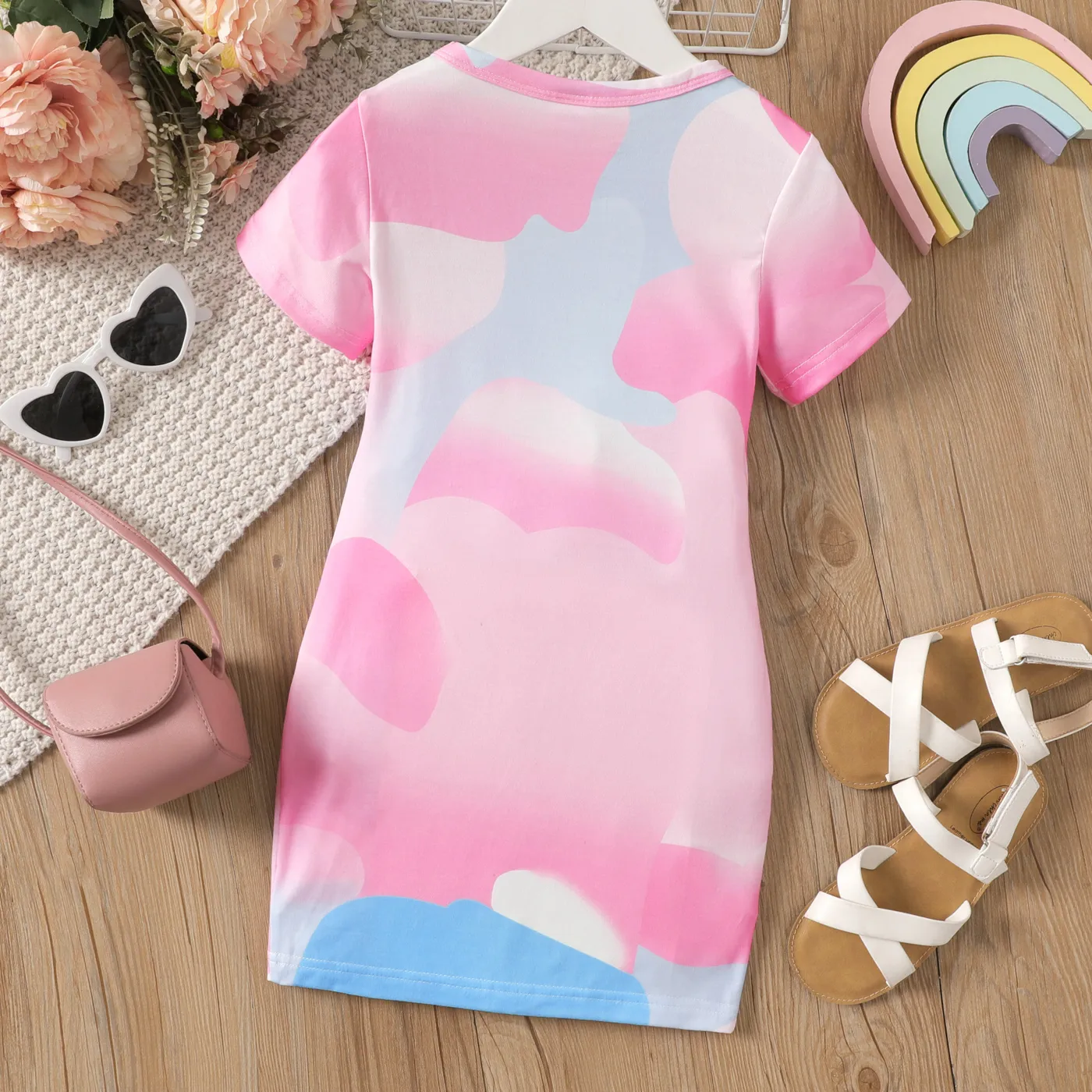 Criança Menina Estampado animal Vestidos Rosa image 5
