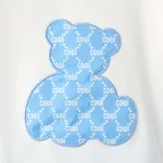 3pcs Kid Boy Cute Animal Bear Embroidered Short-sleeve Tee & Letter Print Shorts & Hat Set  image 4
